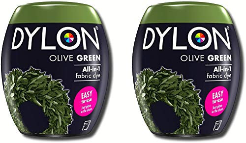 Dylon 350 g olivgrüne Maschinenfärbekapseln, 2 Stück, grün, 700g, 700
