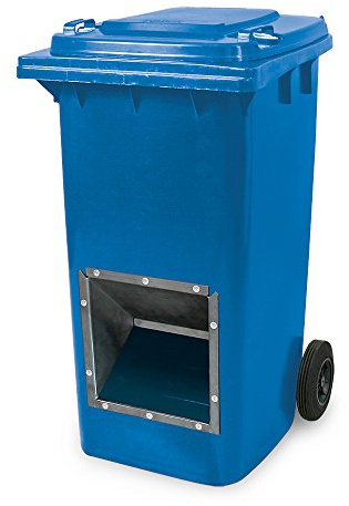 BRB Mobiler Streugutbehälter, Streusalzbehälter 240 Liter, mit Entnahmeöffnung, auch für Streusplit (blau)