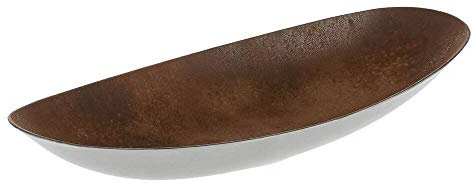 matches21 Ovale Pflanzschale Pflanzgefäß oval Blumenschale Kunststoff Schale Rostoptik 1 STK. 30x15 cm