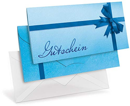 Premium Gutscheinkarten (10 Stück) mit transparenten Briefumschlägen, verschließbare Faltkarte, DIN lang