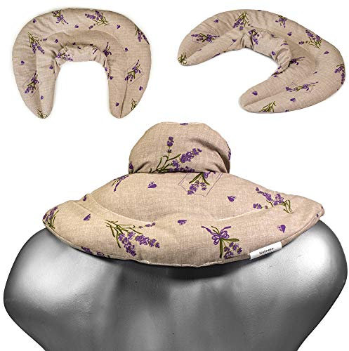 Saco cervical térmico con cuello - campestre romántico - Almohada térmica con semillas de colza. Cojín de nuca. Cojín de calor y frio con semillas