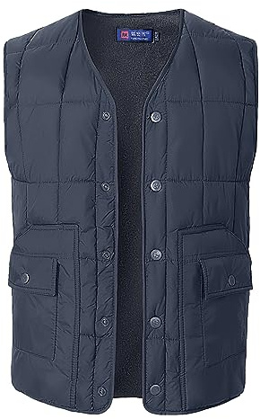Btmpmcs Gilet In Pile da Uomo con Scollo a V Invernale Antivento Caldo Giacca Slim Fit Leggero Trapuntato Gilet Casual da Esterno Imbottito Giubbotto Senza Maniche Gilet con 4 Tasche