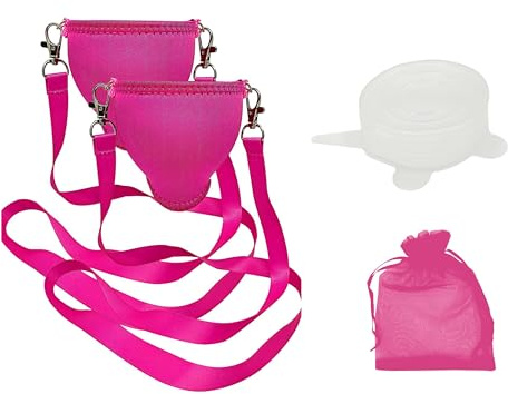 Eff Em Concept WineHolder XL – vinglashållare för halsen, vinglashållare inkl. nackband (rosa set om 2)