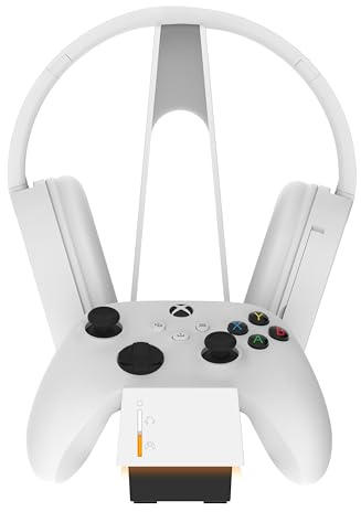snakebyte Xbox Controller & Headset Ladestation - offiziell lizenziert, 2Std. Schnellladung für Xbox Series X|S/One Controller & Wirelles Headsets, inkl. Controller Akku, 5 Jahre Garantie (Weiß)
