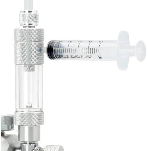 LINLAN Fácil Rellenado de Agua Contador de Burbujas de CO2 con Válvula de Retención y Agregador de Agua para Regulador de CO2 para Acuario Plantado (Conexión de Rosca)