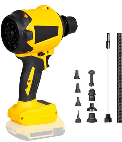 Cordless Dust Blower for Dewalt, 1000W Handheld Stepless-Speed Motor Compressed Air Duster with LED Light & 8 Nozzles, 40000RPM for Garages Workshop Sawmill Room Home Cleaning (No Battery)