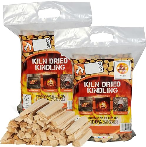 2-3kg Firewood Logs Kiln Dried Kindling Bag Easy To Light & Ready To Burn For Outdoor Open Fire Pits, Pizza Ovens, Wood & Log Burners (1 Bag)