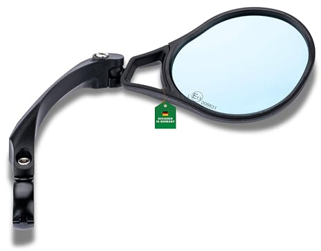 CONTEC Fahrrad-Rückspiegel E-View Speed, für rechts, Fahrradspiegel für E-Bike, Rück-Spiegel für Fahrradlenker, DAZZ-Linse, S-Pedelec geeignet, Schwarz