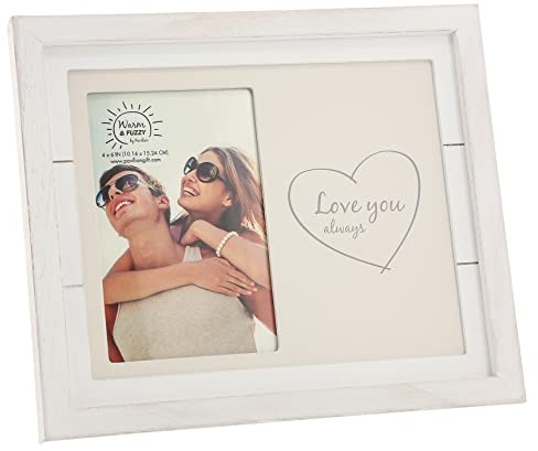 Pavilion Gift Company - Love You Always MDF Photo Frame, Holds 4” x 6” Photo, Birthday Gifts For Women, Couples Love Picture Frame, Hanging/Tabletop Photo Frame, 1 Count, 10 x 8.5-inches Overall