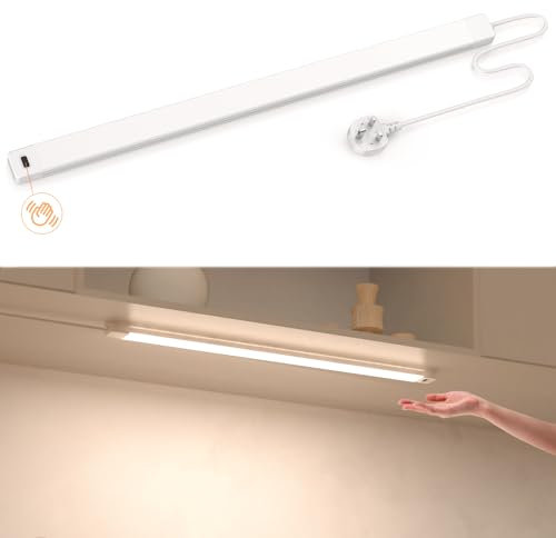 Under Cabinet Lighting, Hand Wave Activated, 41CM 4000K Warm White 430lm, Plug in LED Cabinet Lights Kit for Kitchen, Counter, Shelf, Desk, Workbench