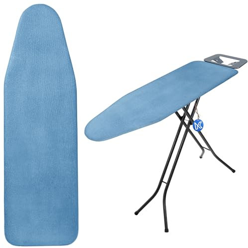 KADAX Copriasse da stiro con rivestimento in teflon, rivestimento per asse da stiro, rivestimento per ferro da stiro a vapore, copriasse da stiro di ricambio con imbottitura in spugna (blu)
