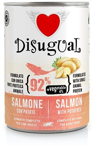 Avskräckande hälsosam våtmat med grönsaker för hundar 6 burkar x 400 Gr (salmon med potatis)