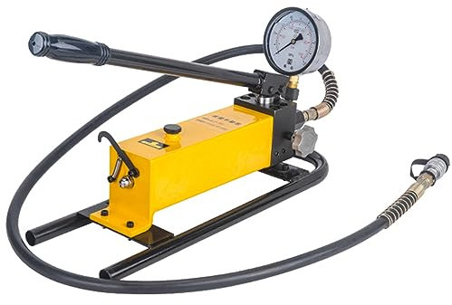SUPAIDM Pompe à Main hydraulique Pompe à bélier Manuelle 10 000 psi avec Filetage 3/8, hydraulique Portable 1 200 CC avec Conception de Sortie d'huile à Deux étages(Couleur:c)