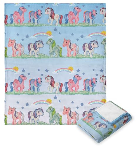 Northwest Hasbro My Little Pony, Retro Rainbows, Silk Touch Throw Blanket, 40 x 50 Inches