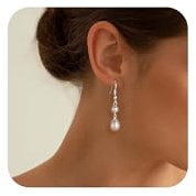 Freekiss Sterling Silver Pearl Earrings for Women Trendy