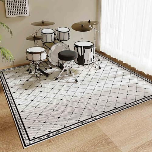 Schlagzeugteppich 120 x 100 cm Schallschutz Teppichmatte rutschfeste Trommel Teppiche Elektronisch Schlagzeug Teppich Schallschutz Akustik Teppich Quadratische Schallschutzdecke Für Bass Drum Snare