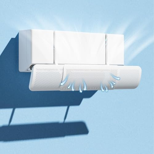 seeYOLO Deflector de Aire Acondicionado Universal, Ajustable y Extensible (58-104cm), Protector de Flujo de Aire 180°, Evita el Aire Frío Directo, Sin Taladro, Ideal para Dormitorio y Bebés