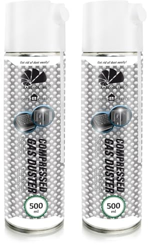AABCOOLING Home&Office Aspiradoras para Ordenador en Aerosol 2 x 500 ml - K3, Limpieza de Material de Oficina, Limpiar Teclado, Limpieza de Material de Oficina, Espray Aire Comprimido, Spray Aire