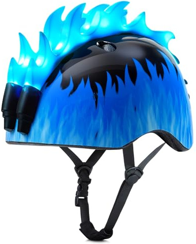 Toddler Bike Helmet with LED Lights, Kids Helmet for Boys 2-6 Years, Adjustable Kids Bike Helmets Toddler Helmets for Bicycle Skateboard Scooter