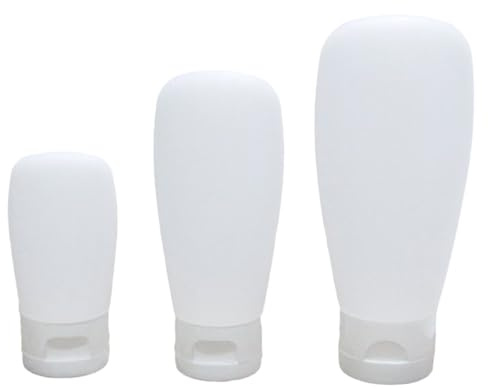 Alipis Lot de 3 Bouteilles Rechargeables en Silicone 30Ml 60Ml 100Ml pour Lotion Cosmétique Portable et Étanche pour Voyage et Activités Extérieures