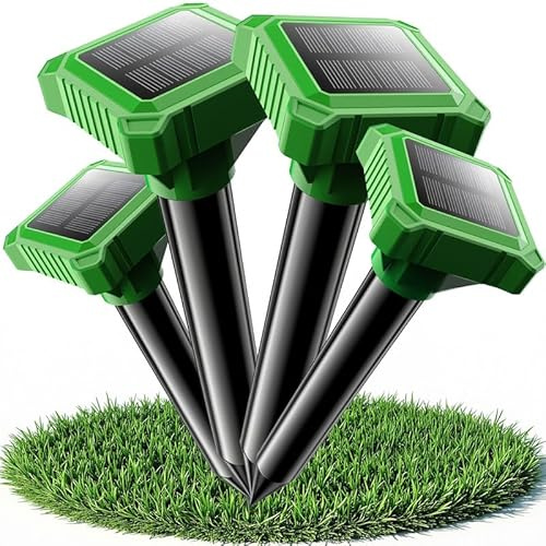 Dissuasori per Talpe 4 Pezzi, IP65 Impermeabile Repellente per Roditori da Giardino