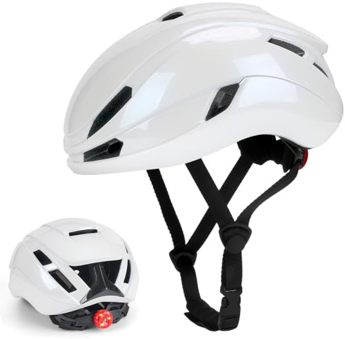Zamufo Bike Helmet, Cycle Helmets Adult with LED Light | Adjustable Size 56-60cm, Lightweight Bicycle Helmet for Men Women, 14 Vents Breathable, Road Mountain Bike MTB Helmet