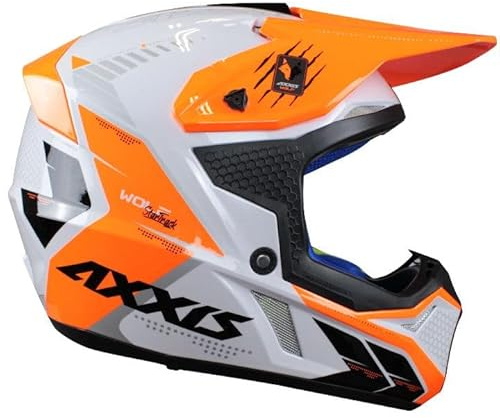 Casco Axxis Wolf StarTrack Naranja Fluo - Motocross 2021- Enduro (S)