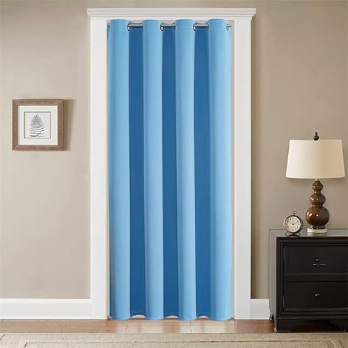 GYROHOME Cortinas Opacas con Ojales, Suaves y duraderas, Cortinas Opacas para oscurecer la habitación, 1 Panel, para Sala de Estar y Dormitorio, Azul, 100 x 200 cm