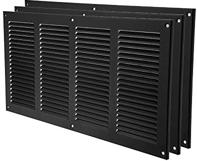 Vent Systems Griglia di ventilazione in metallo color antracite, resistente ai graffi, 40,6 x 20,3 cm, confezione da 3, griglia per condotto con rete a rete, registro di ventilazione HVAC a parete o a