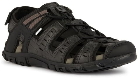 Geox Sandali da Uomo Strada Sportivi, Nero, 40 EU
