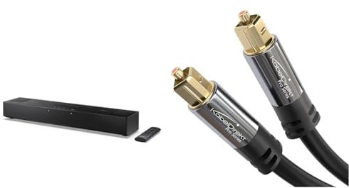 Sharp HT-SB107 2.0 Mini Barre de Son Bluetooth Noir & KabelDirekt – 0,5m câble Audio numérique Optique/câble TOSLINK Pro Series