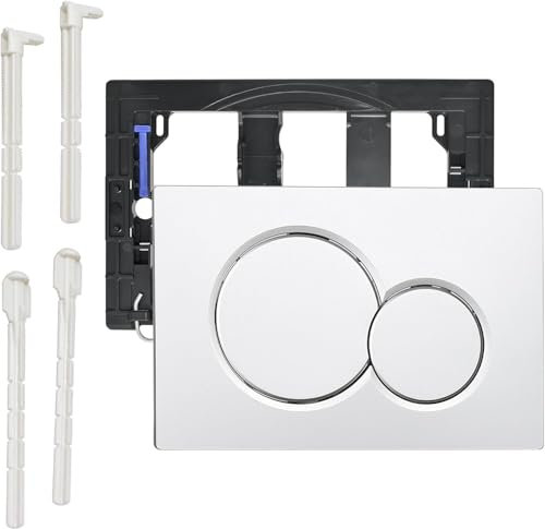 Drückerplatte WC Betätigungsplatte kompatibel für Geberit Sigma Vorwandelement für Geberit Spülkasten Sigma01 UP300, UP320, 115770115 (Hochglanz Weiss Kunststoff)