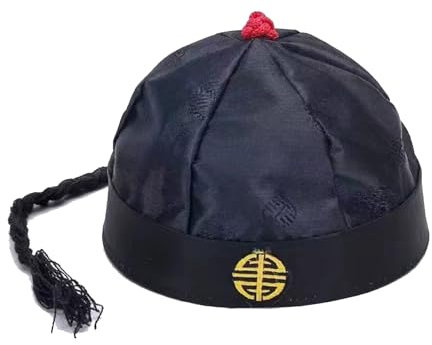 Lodoot Sombrero tradicional de emperador chino para tela de seda, sombrero de príncipe chino Tangzhuang Cosutme, accesorios de propietario, sombrero de piel de melón