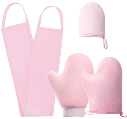 4 Pezzi Applicatore per guanti autoabbronzanti guanti autoabbronzanti design, Autoabbronzante Mitt Applicatore, Autoabbronzanti Guanto Viso, Riutilizzabili morbido Guanti, abbronzanti per la schiena