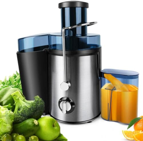 Centrifugal Juicer Machine, 400W Powerful Juicer Extractor for Whole Fruit and Vegetable, 2 Speed Settings, 65MM Large Feed Chute, Easy to Clean & BPA-Free
