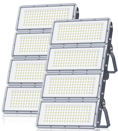 400W Focos LED Exterior - 2 Piezas 40000LM Superbrillante Proyector LED Exterior con Transformador, Floodlight Blanco Frío 7000k, IP67 Impermeable Luz Exterior para Garaje, Patio, Estadio, Fábrica