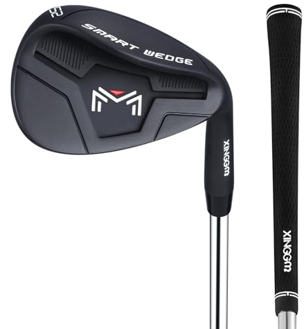 Smart Wedge – Full Face CNC Groove 52/56/60 Degree Golf Wedges for Men,Solid Shots, No Chunking for All Lies,Low CG Design for Bunker Shots (Black,52 Degrees)