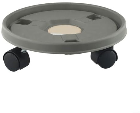 Plant Mover con ruote, 260 mm, vassoio mobile per grandi vasi, alberi, vasi, base a rullo di supporto per piante, per interni ed esterni, ruote girevoli a 360°, capacità 22,7 kg, sottovaso drenante