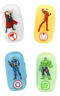 MARVEL - Protezione spazzolino da denti per bambini – Avengers – Hulk, Capitan America, Spider-Man, Iron Man – Formato da viaggio – Prodotto ufficiale Disney/Marvel