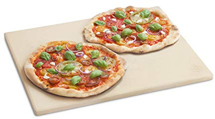 BURNHARD® Cordierit-Pizzastein – 45 x 35 x 1,5 cm – rechteckig für Grill & Backofen – ideal für Pizza, Brot & Flammkuchen
