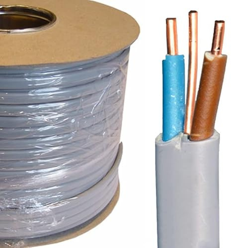 1.5mm Twin & Earth Cable 15m – 6242Y Grey PVC Electrical Wire – PVC Insulated & Sheathed, Lighting Circuits, House Wiring, Domestic & Commercial Installation (PX)