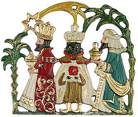 DECO DIRECT Zinnfigur Heilige Drei Könige, H: 5 cm, Silber, Figurine