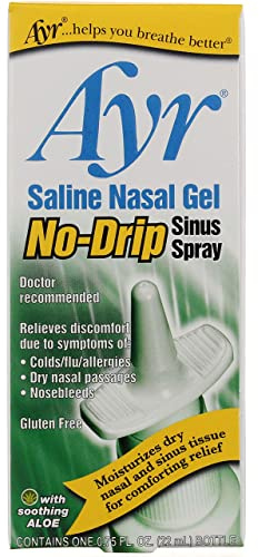 Ayr Saline Nasal Gel No-Drip Sinus Spray 0.75 oz (Pack of 6)