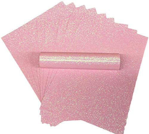 A4 Glitterkort glittrande mjuk beröring fäller ej 250 gsm förpackning med 10 ark (iriserande rosa)