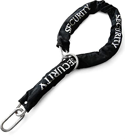 RADIKAL RK10120L Catena Antifurto Moto Sicurezza, Collegamenti Acciaio Cementato ø10 mm, 120 cm Sistema Fiocco Più Polivalente, Lucchetto Catena Ancoraggio Garage, Contenitori, Portone, Scooter,