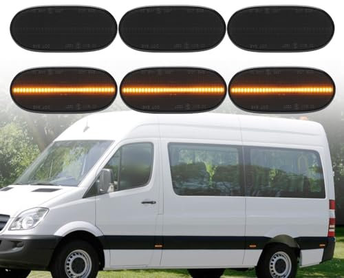 6pcs LED-Seitenblinker Repeater Markierungsleuchten Seitenmarkierungsleuchte Lampen kompatibel mit Benz Sprinter W906 mit VW Crafter 2E 2F