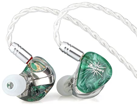 Linsoul Kiwi Ears Orchestra Lite Performance Custom 8BA in-Ear Monitor IEM with Detachable 4-core 7N Oxygen-Free Copper OFC Cable, Handcrafts Faceplate for Audiophile Studio Musician (Green)