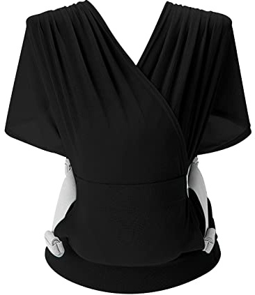 SONARIN Atmungsaktive Baby Tragetuch,Ergonomische Dehnbar Babytragetücher Babytrage Leichte Tragbare Baby Tragesystem Tragetuch Sling für Neugeborene Kleinkinder bis zu 15KG(Schwarz)