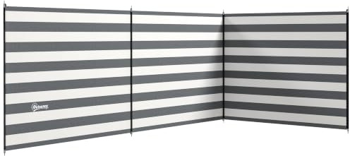 Outsunny Paravent Brise-Vent de Camping 540 cm x 150 cm Gris et Blanc