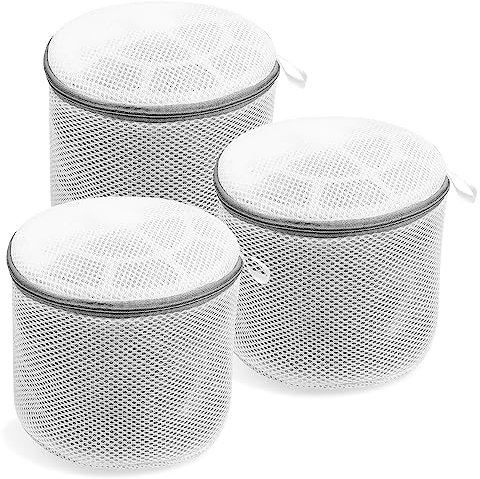 3 Pezzi Sacchetti Rete per Biancheria, Sacchetti per Lavaggio in Rete, Proteggi Borsa Reggiseno per Lavatrice con Cerniera Nascosta, per Reggiseni, Bra, Biancheria Intima, 17x15 cm